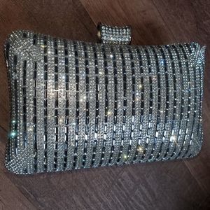 Silver glitzy evening bag